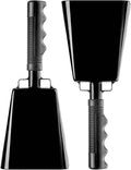 Steel Cowbell with Handle 8 Inch Cow Bells Noise Makers, 2 Pack Large Cowbells by Javik