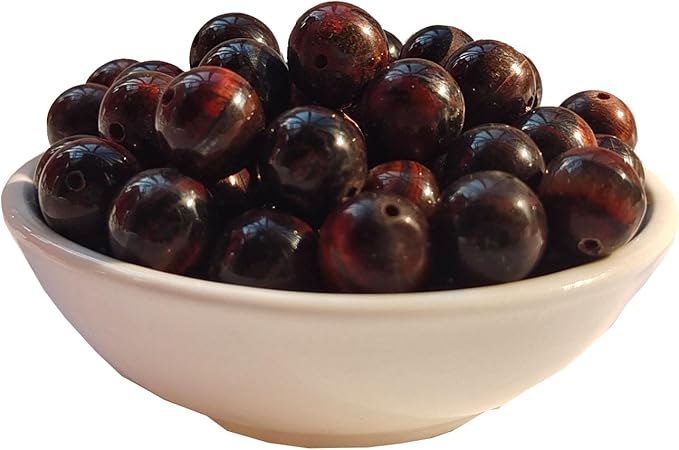 Stone Beads 10mm 60pcs Red Tiger Eye Beads Round Loose Gemstones Beads by ABOKOY