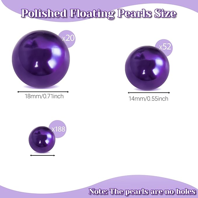 260Pcs Dark Purple Glossy Beads - Image 2