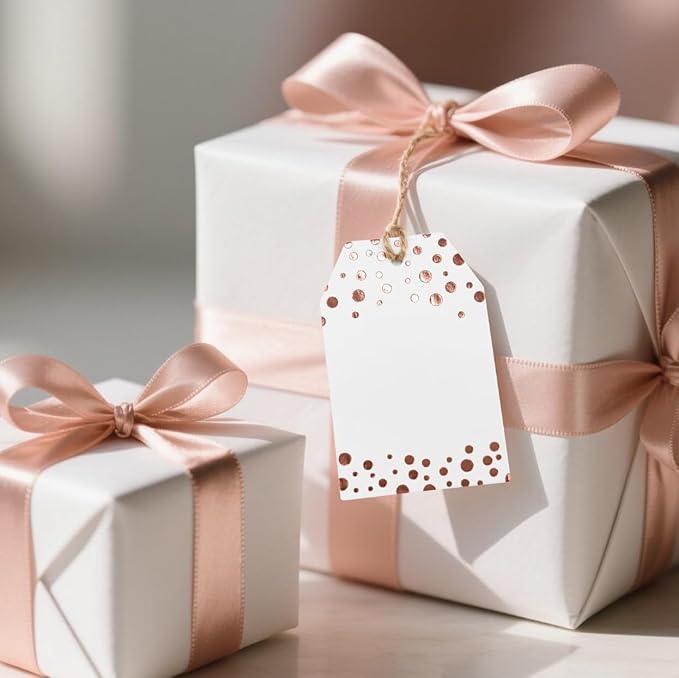 100Pcs Rose Gold Gift Tags - Image 3