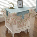 vctops Damask Lace Patchwork Tablecloth Luxury Square Small Table Cover Elegant by vctops