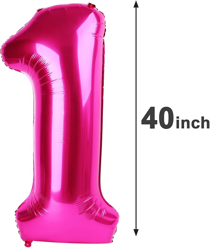 Hot Pink Number 17 Birthday Balloon 40 Inch, Digital Balloons - Image 2