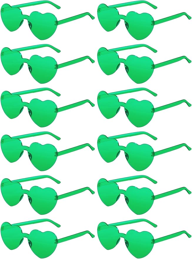 12 Pairs Heart Shaped Sunglasses by AGGKKY