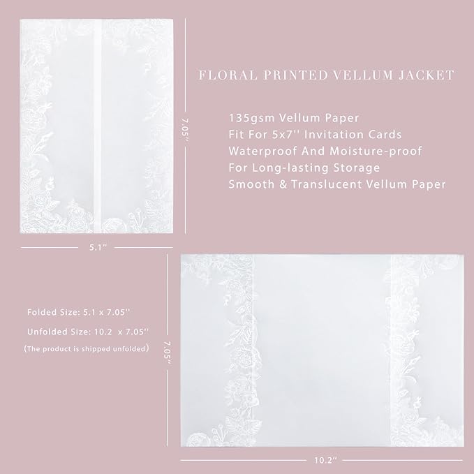 PONATIA 50PCS White Vellum Jackets - Image 4