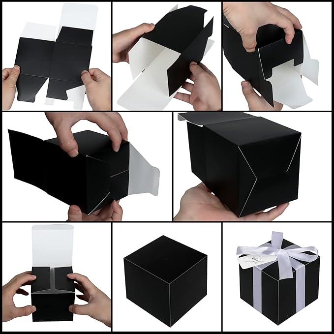 Black Gift Boxes 5x5x5, 30 Pack Paper Gift Boxes - Image 6