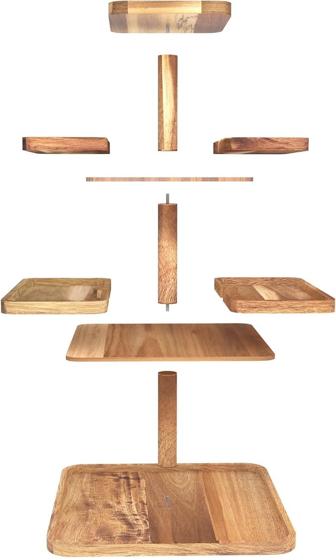Acacia Wood 4 Tier Cupcake Stand - Image 8
