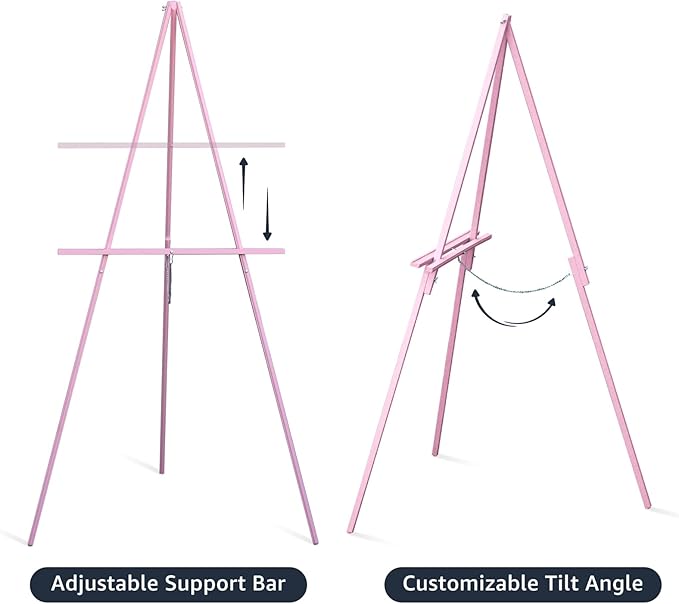 NianFeng Wooden Easel Stand for Sign, Easel Display Stand Floor for Wedding Sign - Image 4