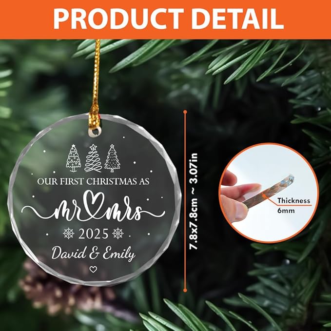 Personalized Wedding Christmas Ornaments - Image 3