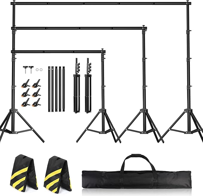 Backdrop Stand 10 x 7.5 FT for Photography Studio, Adjustable Photo Backdrop by OPKING