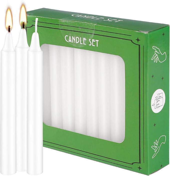 Set of 20 White Spell & Chime – Premium Mini Taper Candles - Image 4