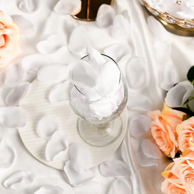Artificial White Rose Petals 300pcs Silk Rose Petals Fake Flower Petals - Image 2