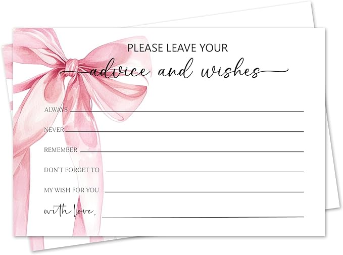 Pink Bow Advice and Wishes Card, Advice Cards by mermermu