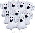9 Pcs Halloween Balloons White Ghosts Balloons Halloween Foil Balloon by Eostankr
