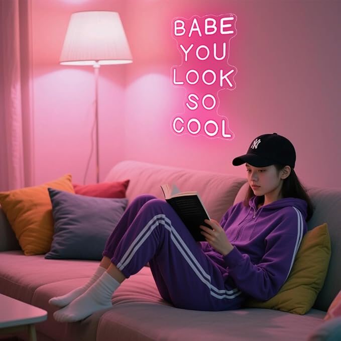 Babe You Look So Cool Neon Sign, Backdrop - Image 7