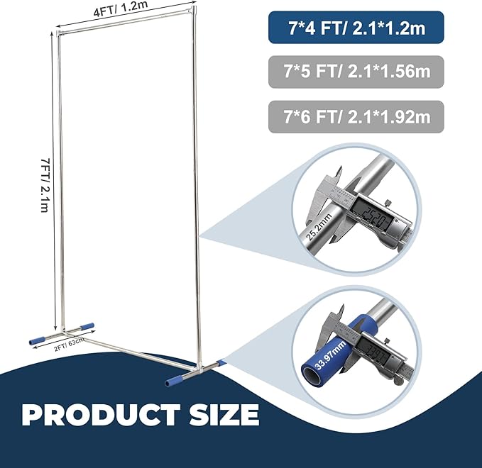 Backdrop Stand Metal 7*4FT Square Arch, Heavy Duty Rustproof Frame - Image 2