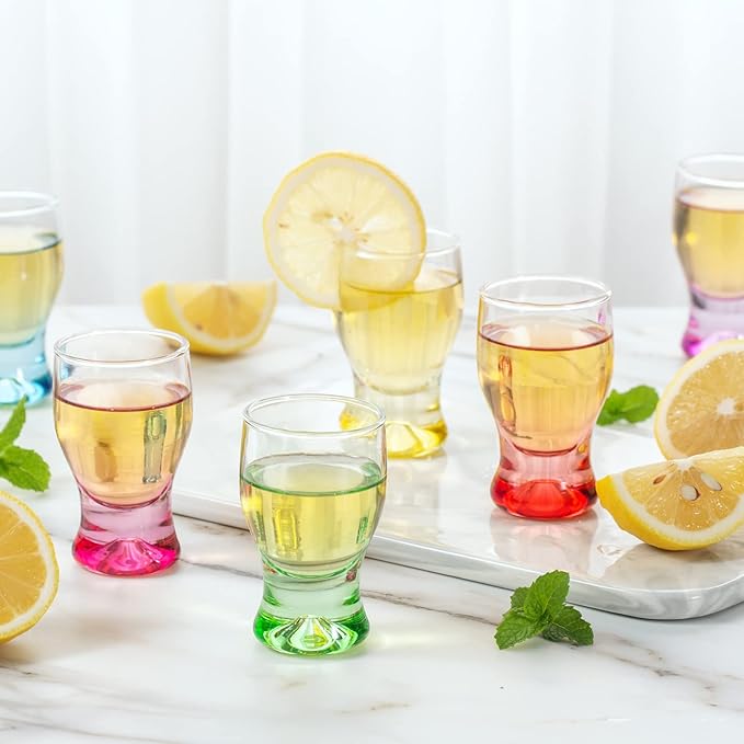 M&N HOME Set of 6, Heavy Base Glassware Drinking Whiskey Glass Cups - Image 3