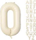40 Inch Letter Balloons O, Big Custom A-Z Alphabet Foil Name Balloon Cream White by KAINSY
