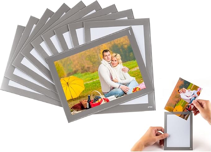 Magnetic Photo Frames with Sliver-Grey Border, Magnet Picture Frame by MagneticPictureFrameandMagneticLabels