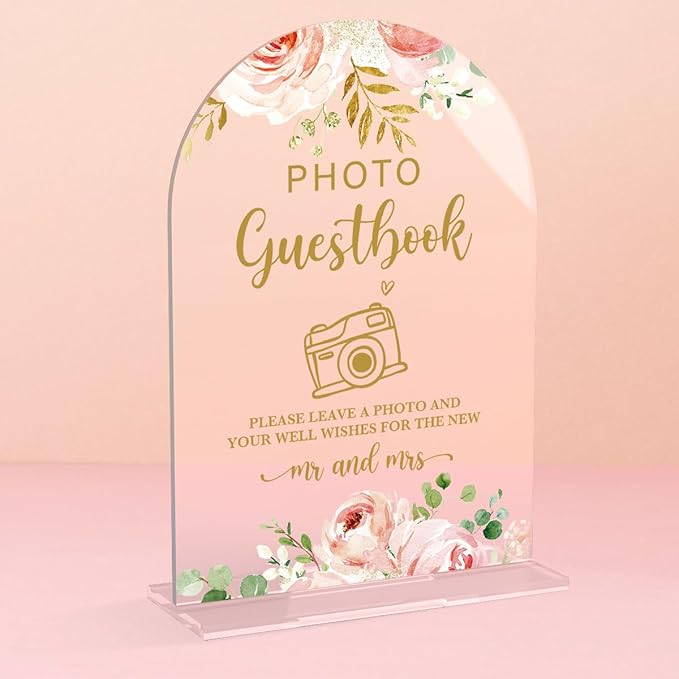 Acrylic Wedding Signs, Bridal Shower Decorations, Photo Guestbook Signs by KongMoTree