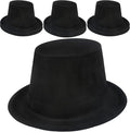8 Pack Kids Plastic Top Hat Black Magician Hat Party Top Hat by SGBETTER