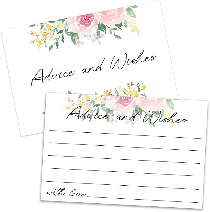 Floral Advice and Wishes Cards, Double-sided Blank Cards Suitable by ZEDEV