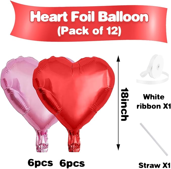 Pink Red Heart Balloons - Image 2