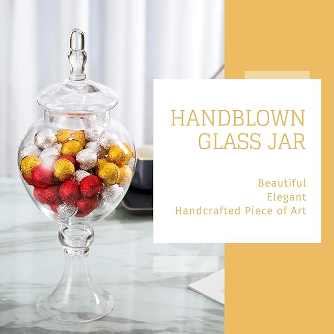 Diamond Star Clear Glass Apothecary Jars, Large Candy Buffet Display, Elegant - Image 6
