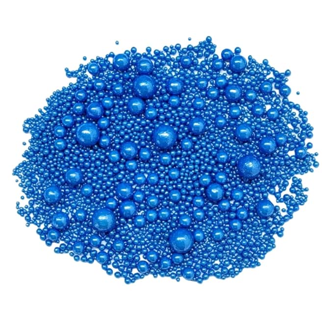 Edible Pearl Sugar Sprinkles Royal Blue Candy Mixing Size Baking Edible Cake - Image 3