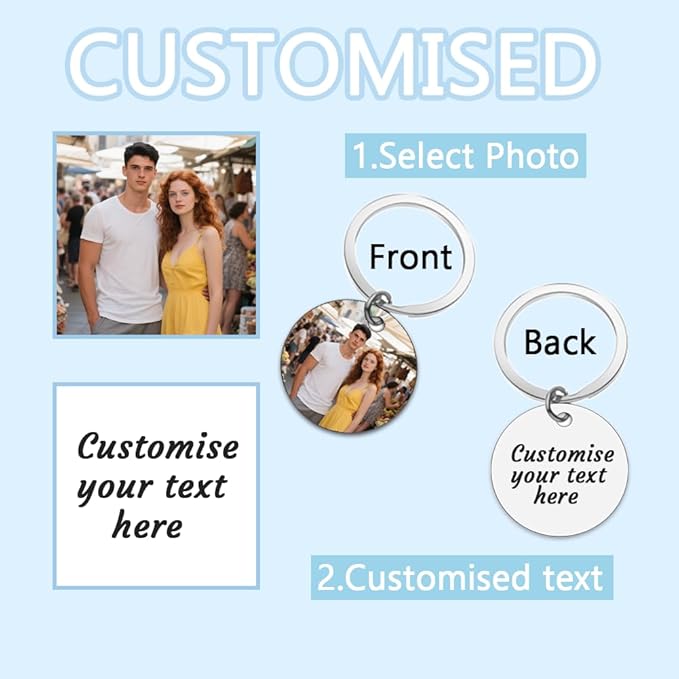 Personalised Keyring with Custom Photo & Text - Image 2