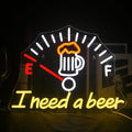 I Need a Beer Neon Sign, LED Neon Light Bar Wall Decor by LUCUNSTAR