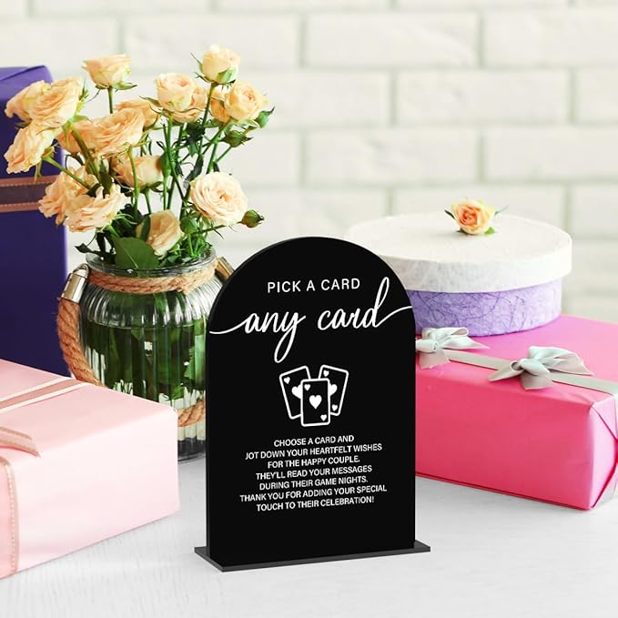 Acrylic Wedding Sign Pick A Card Sign - Image 4