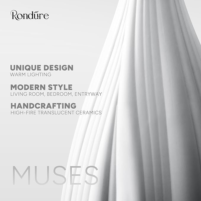 RONDURE 20.6" Modern Ceramic Table Lamp, Modern Bedside Lamps - Image 7
