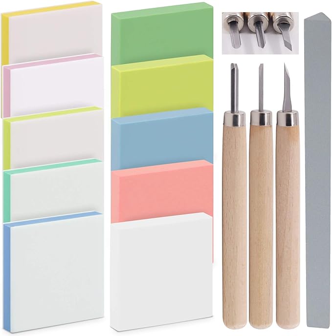 14Pcs Mixed Carve Printing Kit by Rustark