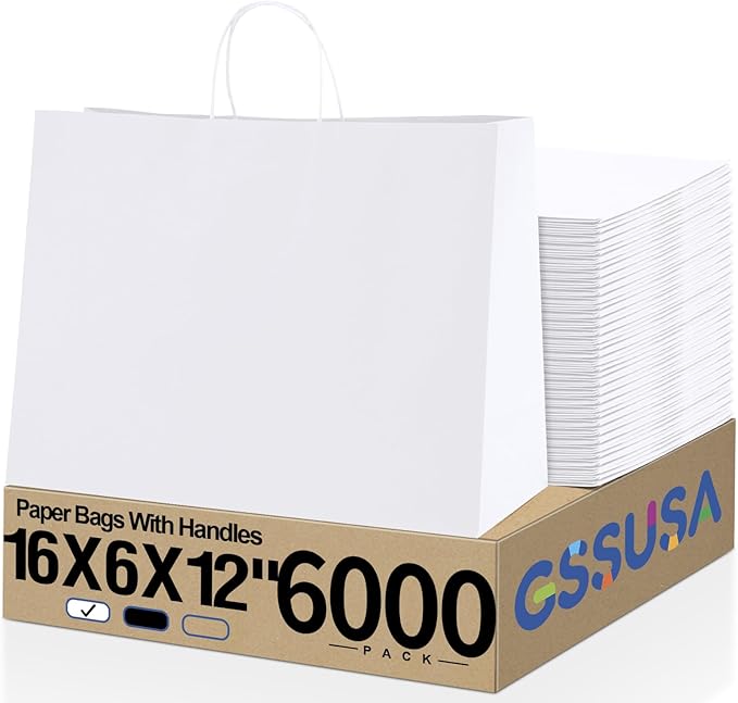 GSSUSA 16x6x12 Inches Large Paper Bags by GSSUSA