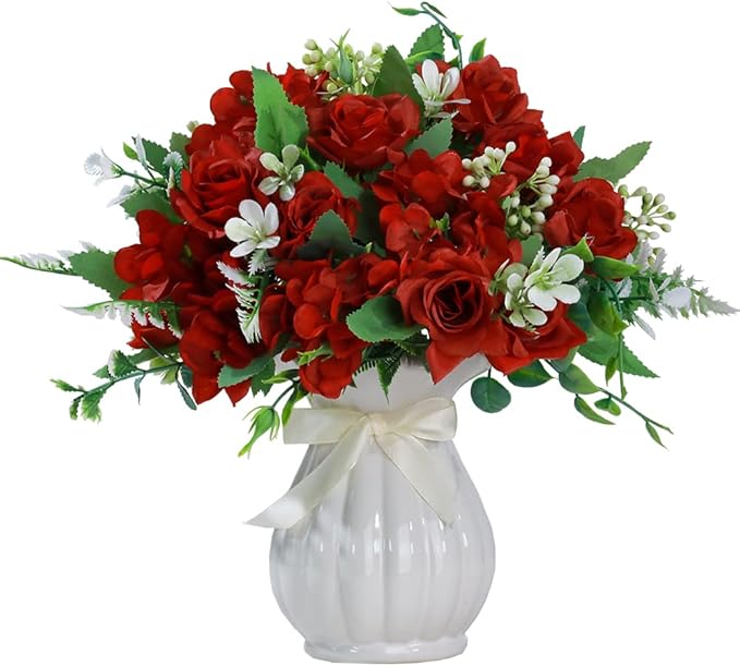 LESING Artificial Rose Silk Hydrangea Flowers Bouquets by LESING