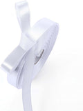 1/2 Inch White Satin Ribbon 50 Yards Solid Fabric Ribbons by Celadora