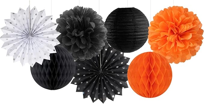 Black Orange White Halloween Party-Decorations - Image 5