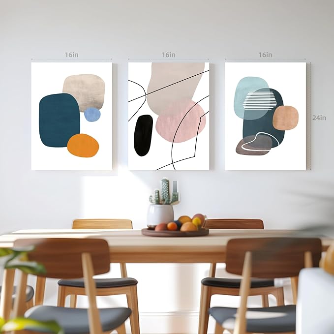 IAFWZX Framed Abstract Geometric Wall Art, Modern Minimalist Canvas Painting - Image 4