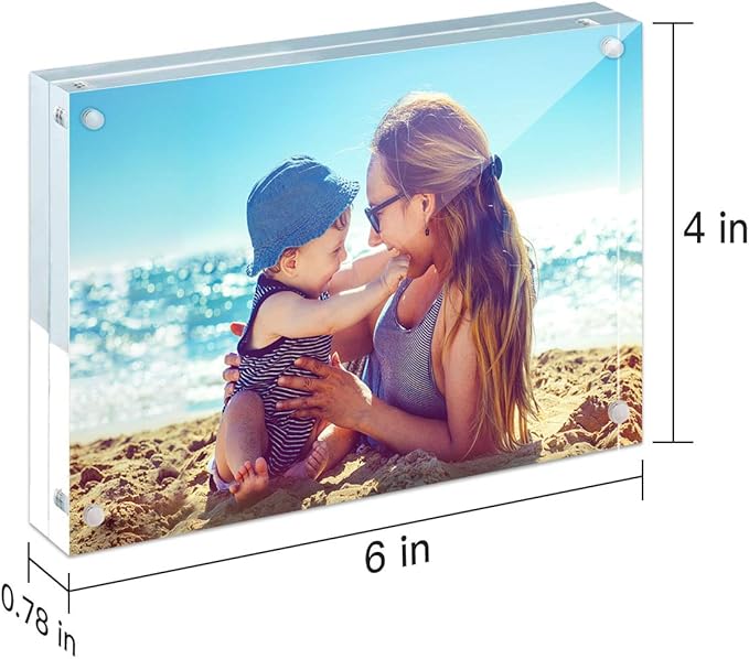 HELPLEX 5 Pack 4x6 Acrylic Picture Frames, 20mm Thicker Frameless Clear Frame - Image 6