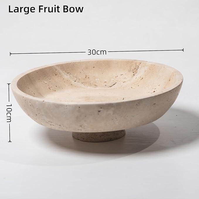 Natural Travertine Fruit Bowl 11.8" – Large Decorative Bowl & Travertine Decor - Image 2