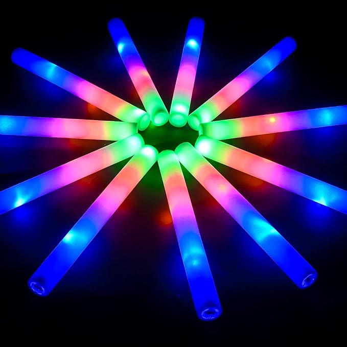 Glow Sticks Bulk-36 Pcs LED Foam Sticks Glow in The Dark Party Supplies by ColorHome