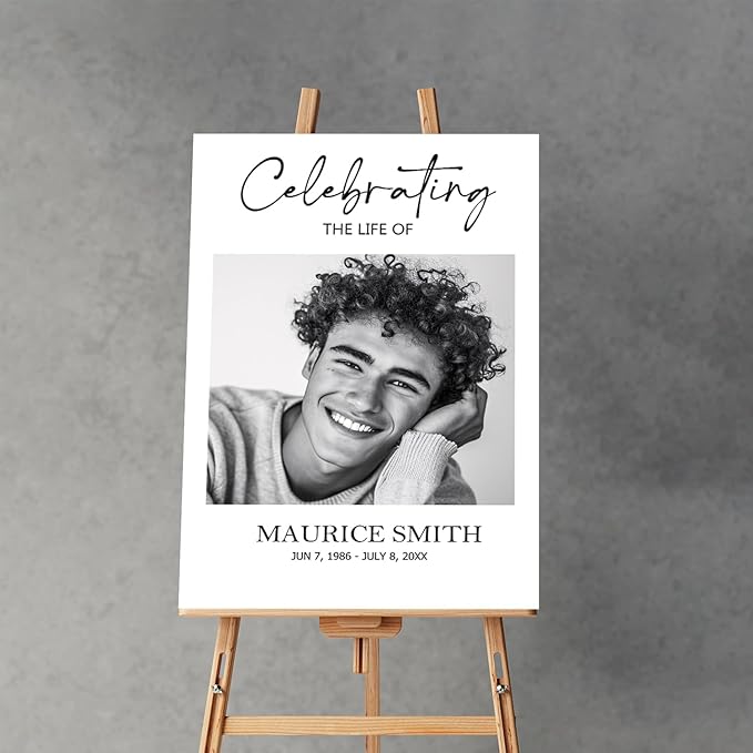 Personalized Funeral Welcome Sign, Celebration of Life Decoration, Modern - Image 5