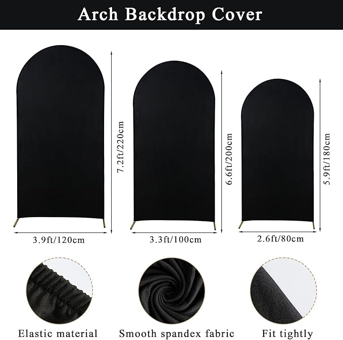 Wedding Arch Backdrop Stand Set of 3, Metal Arch Backdrop Stand - Image 2