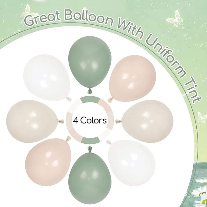 60pcs Sage Green Balloons 12inch - Image 4