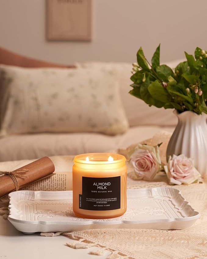 M&SENSE Creamy Vanilla Scented Candle, 11.6oz Clean Non Toxic Home Sweet Scent - Image 5