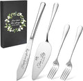 Personalized 4 Piece Wedding Cake Cutting Set, Custom Names Cake Knife and by Unknown