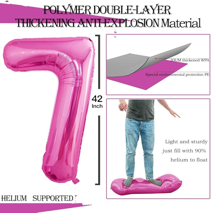 GOER Number 17 Balloons for 17th Birthday Sweet 17 Party Decorations, 42 Inch - Image 2