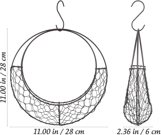 TOYANDONA Round Wire Wreath Frame: Moon Shaped Metal Hanging Sphere Planter - Image 6