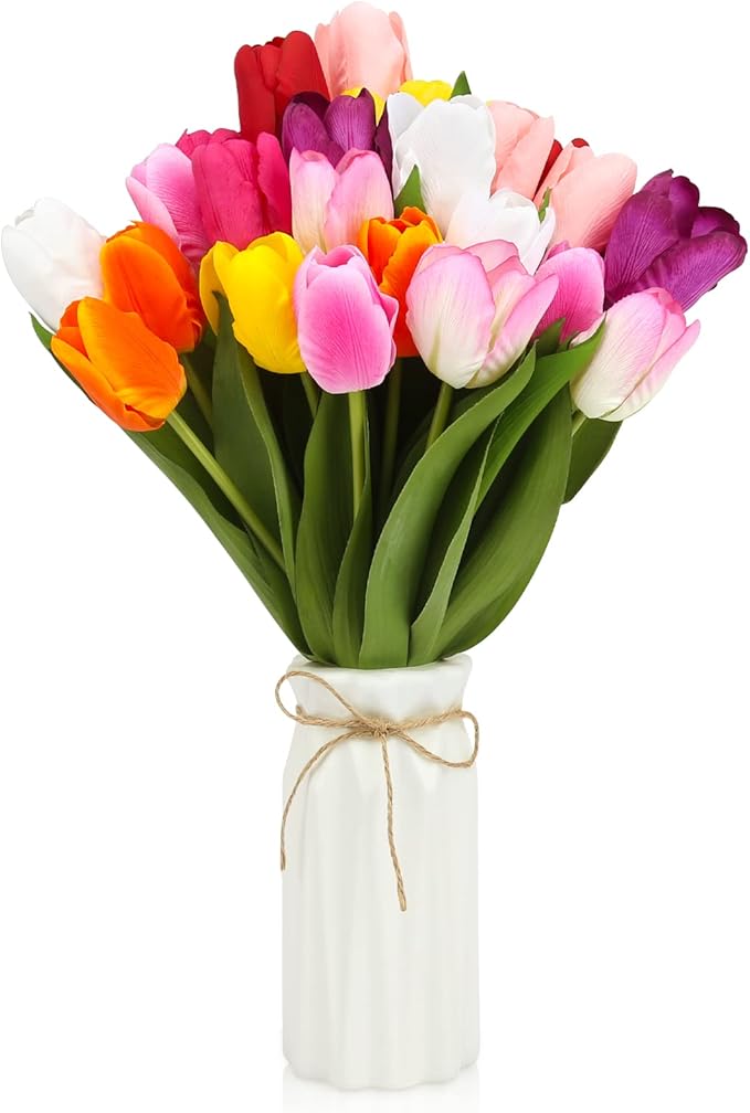 27pcs Colorful Artificial Flowers Tulips, Tulips by SCmqzmn
