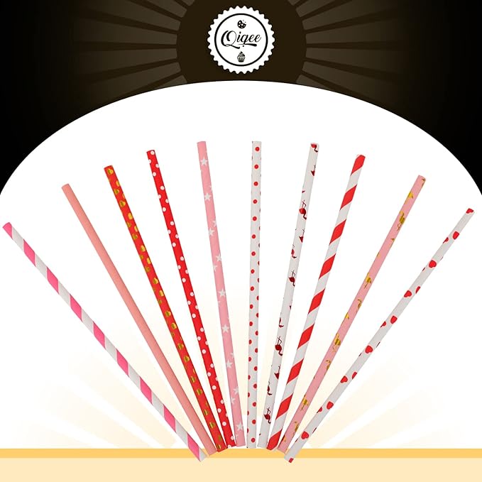 Valentine Paper Straws for Drinking Disposable Straws 150pcs Disposable Straws - Image 4